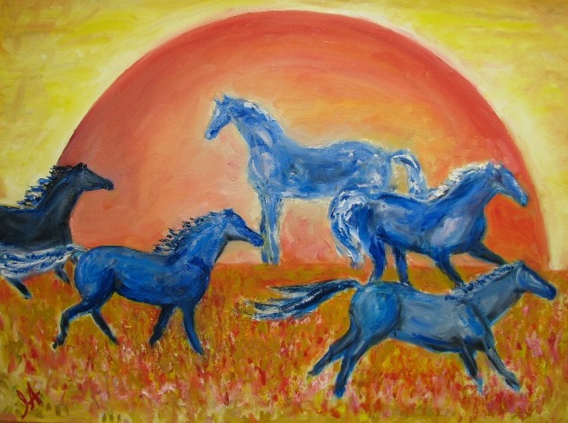 Racing at Sunset